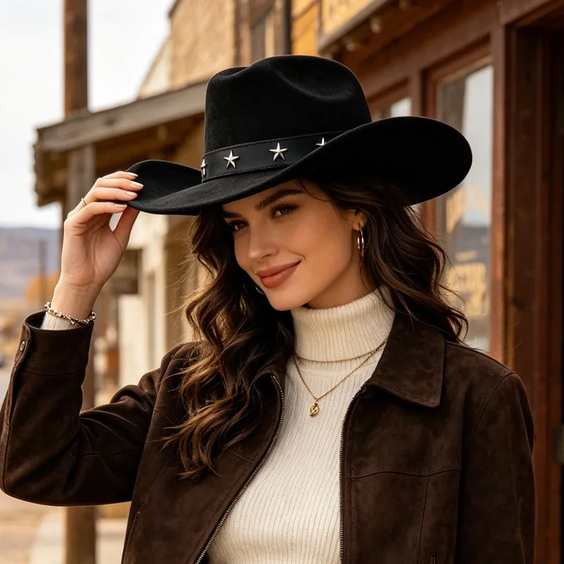 Women Hot Sale Wide Brim Cowbo - Fedora Hat Wool recension och pris