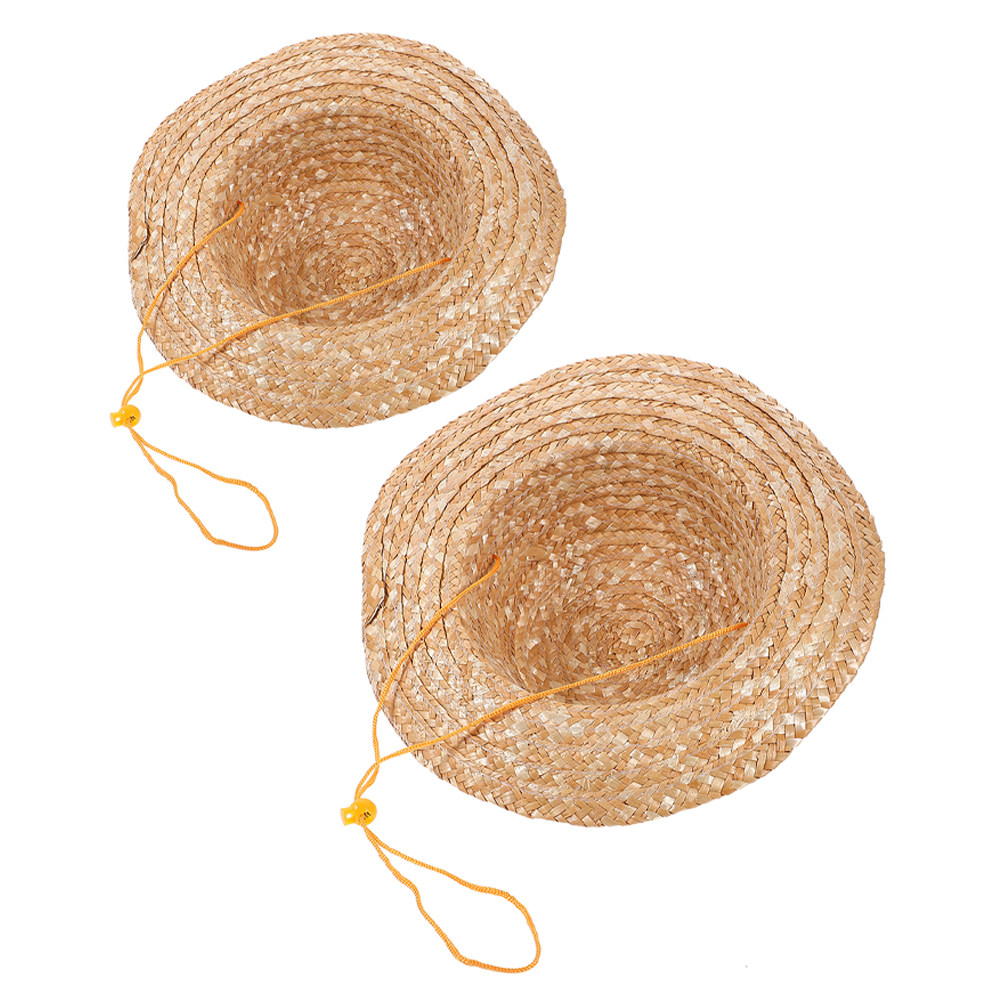 2Pcs Kids Straw Hat Natural Co - Sun Hat Wide Brim recension och pris