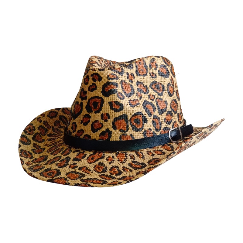 NEW Cowboy Hat Leopard print B - Cowboy Hat Straw recension och pris