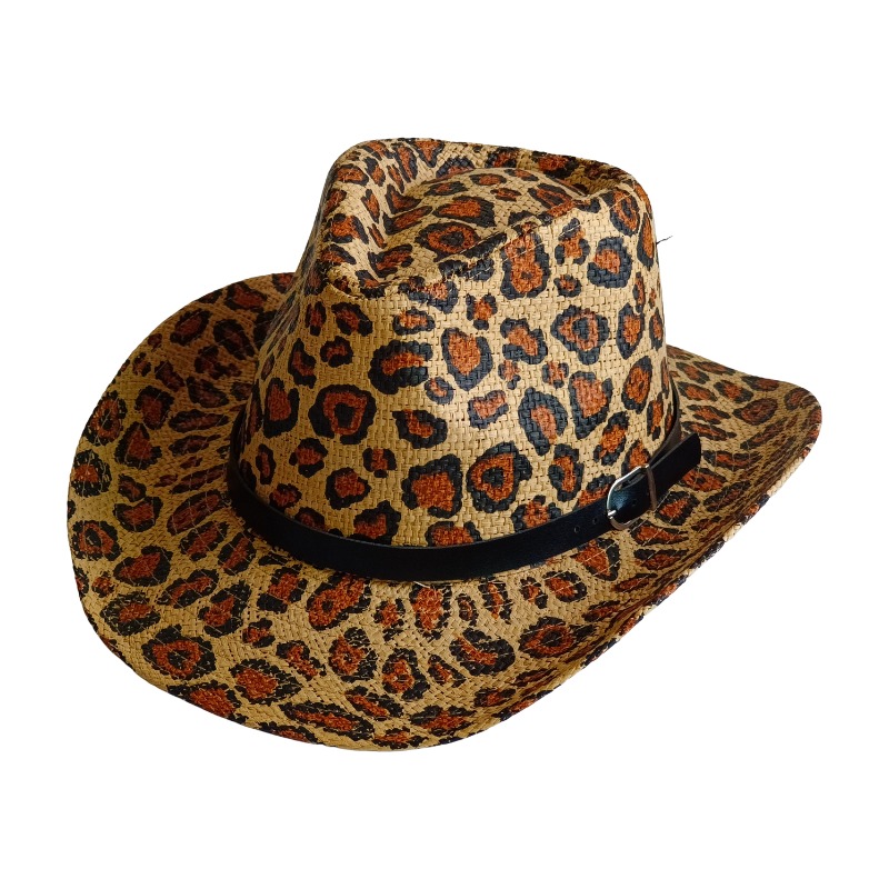 NEW Cowboy Hat Leopard print B - Cowboy Hat Straw recension och pris